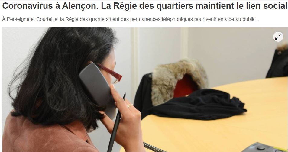 La Régie maintient le lien social – article Ouest France 01/04/2020